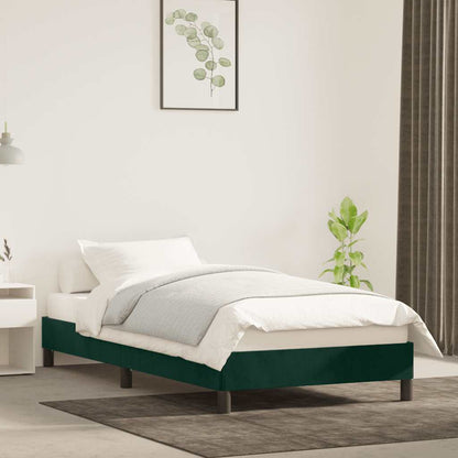 Giroletto senza Materasso Verde Scuro 80x200 cm in Velluto