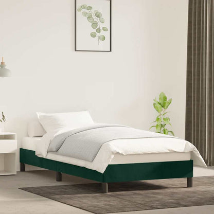 Giroletto senza Materasso Verde Scuro 90x190 cm in Velluto