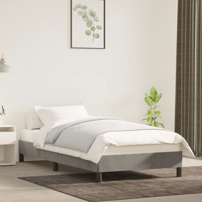Giroletto senza Materasso Grigio Chiaro 100x200 cm Velluto