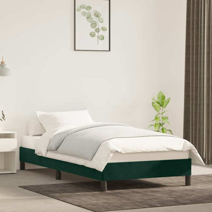 Giroletto senza Materasso Verde Scuro 100x200 cm in Velluto