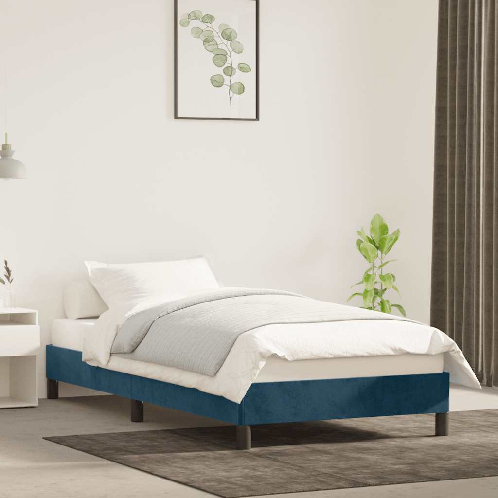 Giroletto senza Materasso Blu Scuro 100x200 cm in Velluto