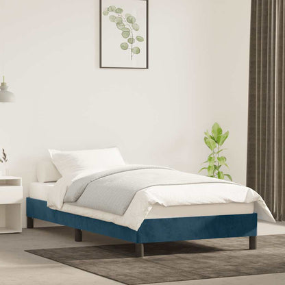 Giroletto senza Materasso Blu Scuro 100x200 cm in Velluto
