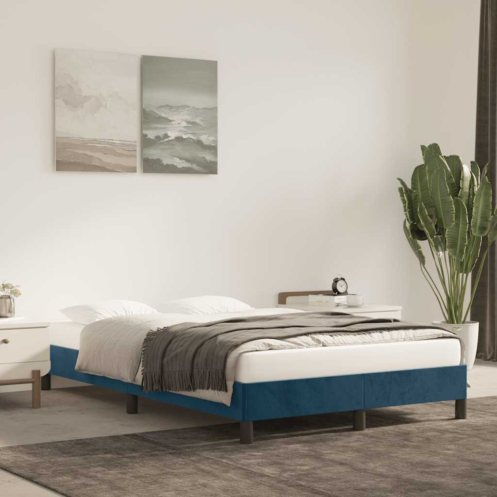Giroletto senza Materasso Blu Scuro 120x200 cm in Velluto