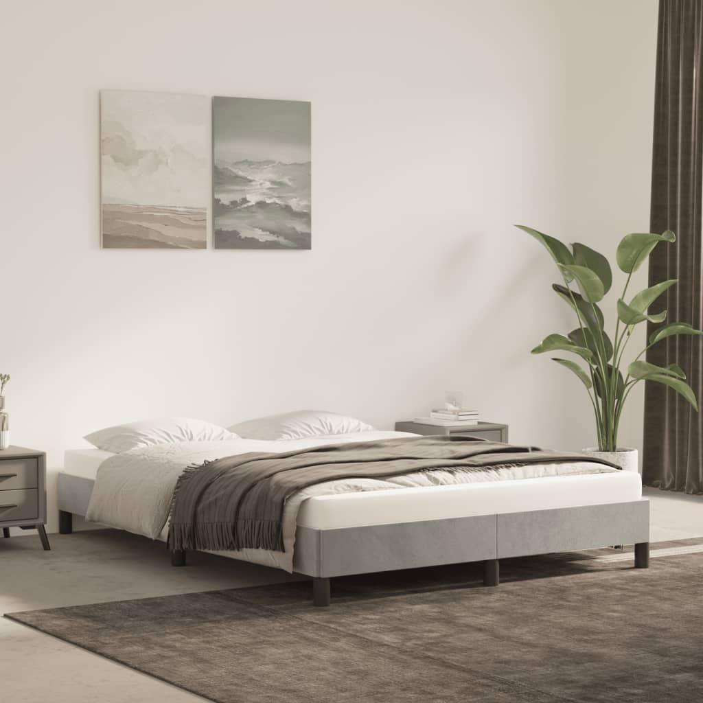 Giroletto senza Materasso Grigio Chiaro 140x190 cm Velluto