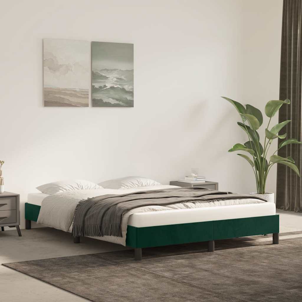 Giroletto senza Materasso Verde Scuro 140x190 cm in Velluto