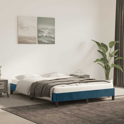 Giroletto senza Materasso Blu Scuro 140x190 cm in Velluto