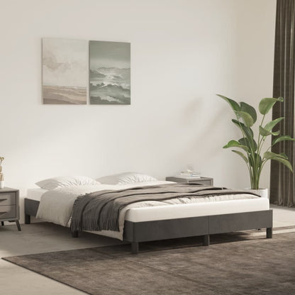 Giroletto senza Materasso Grigio Scuro 140x200 cm Velluto