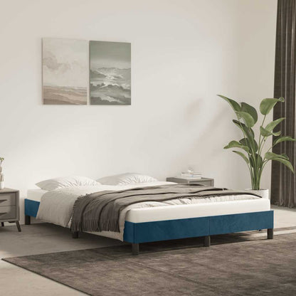 Giroletto senza Materasso Blu Scuro 140x200 cm Velluto