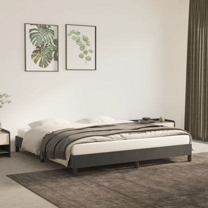 Giroletto senza Materasso Grigio Scuro 160x200 cm Velluto