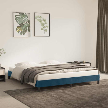 Giroletto senza Materasso Blu Scuro 160x200 cm in Velluto