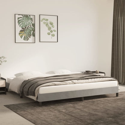 Giroletto senza Materasso Grigio Chiaro 200x200 cm Velluto