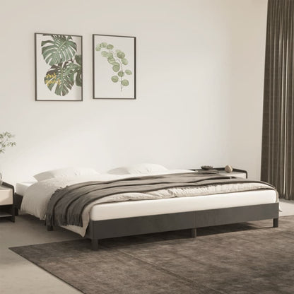 Giroletto senza Materasso Grigio Scuro 200x200 cm Velluto