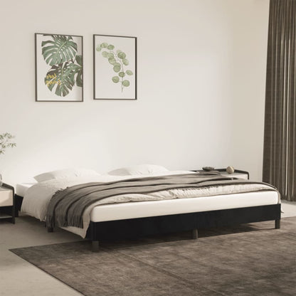 Giroletto senza Materasso Nero 200x200 cm in Velluto