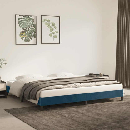 Giroletto senza Materasso Blu Scuro 200x200 cm in Velluto