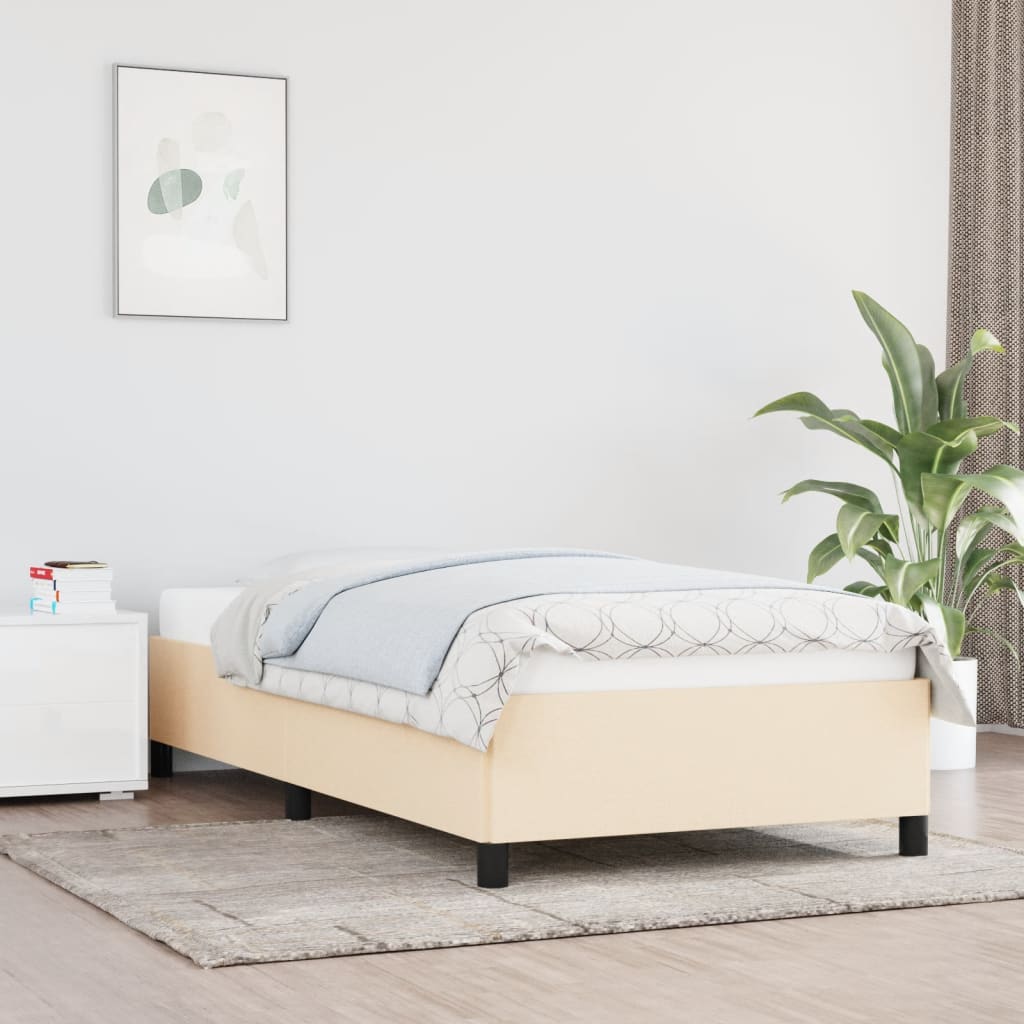 Giroletto senza Materasso Crema 90x190 cm in Tessuto