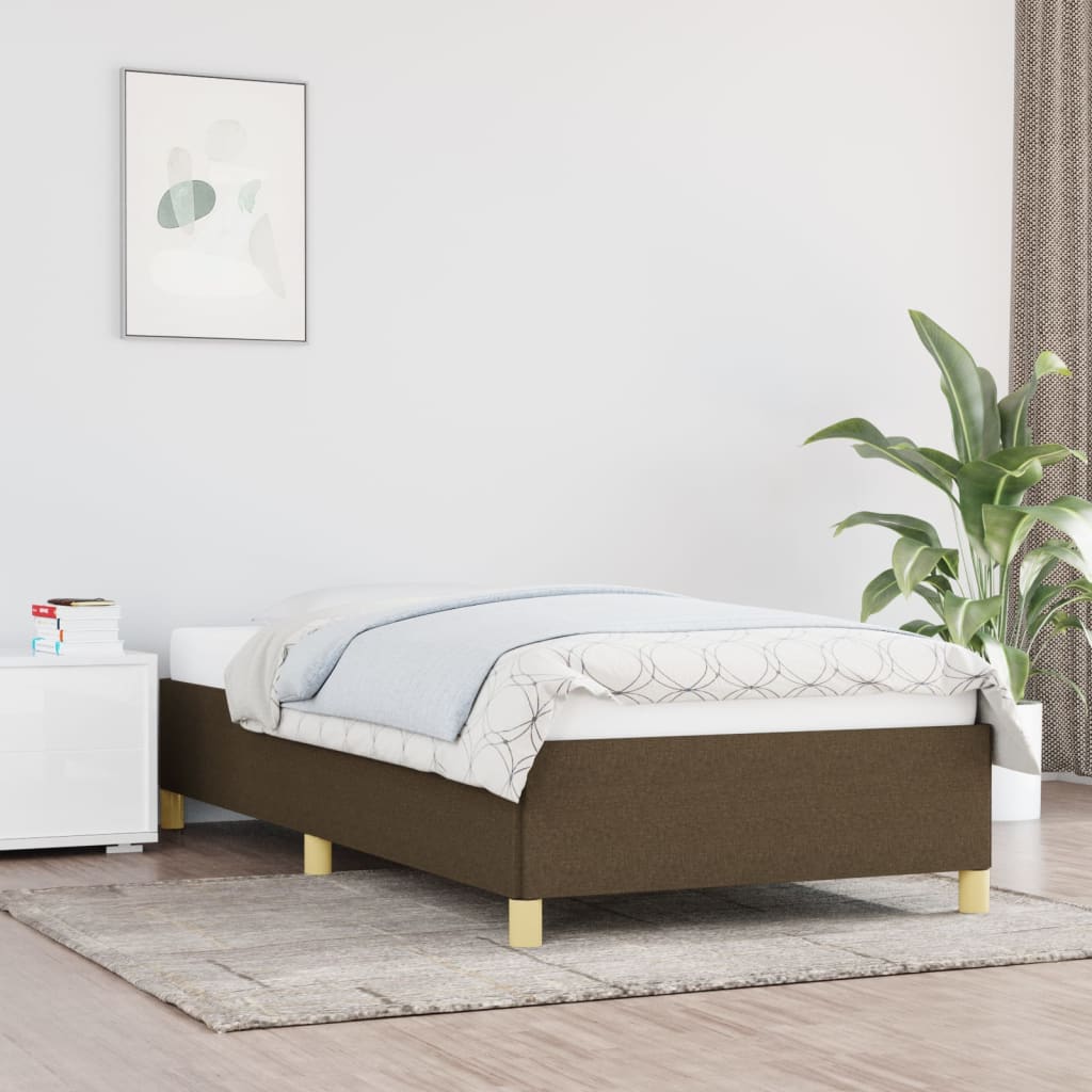 Giroletto senza Materasso Marrone Scuro 100x200 cm Tessuto