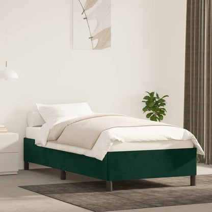 Giroletto senza Materasso Verde Scuro 90x190 cm in Velluto