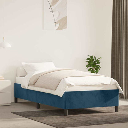 Giroletto senza Materasso Blu Scuro 90x200 cm in Velluto