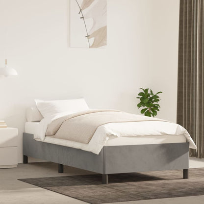 Giroletto senza Materasso Grigio Chiaro 100x200 cm Velluto