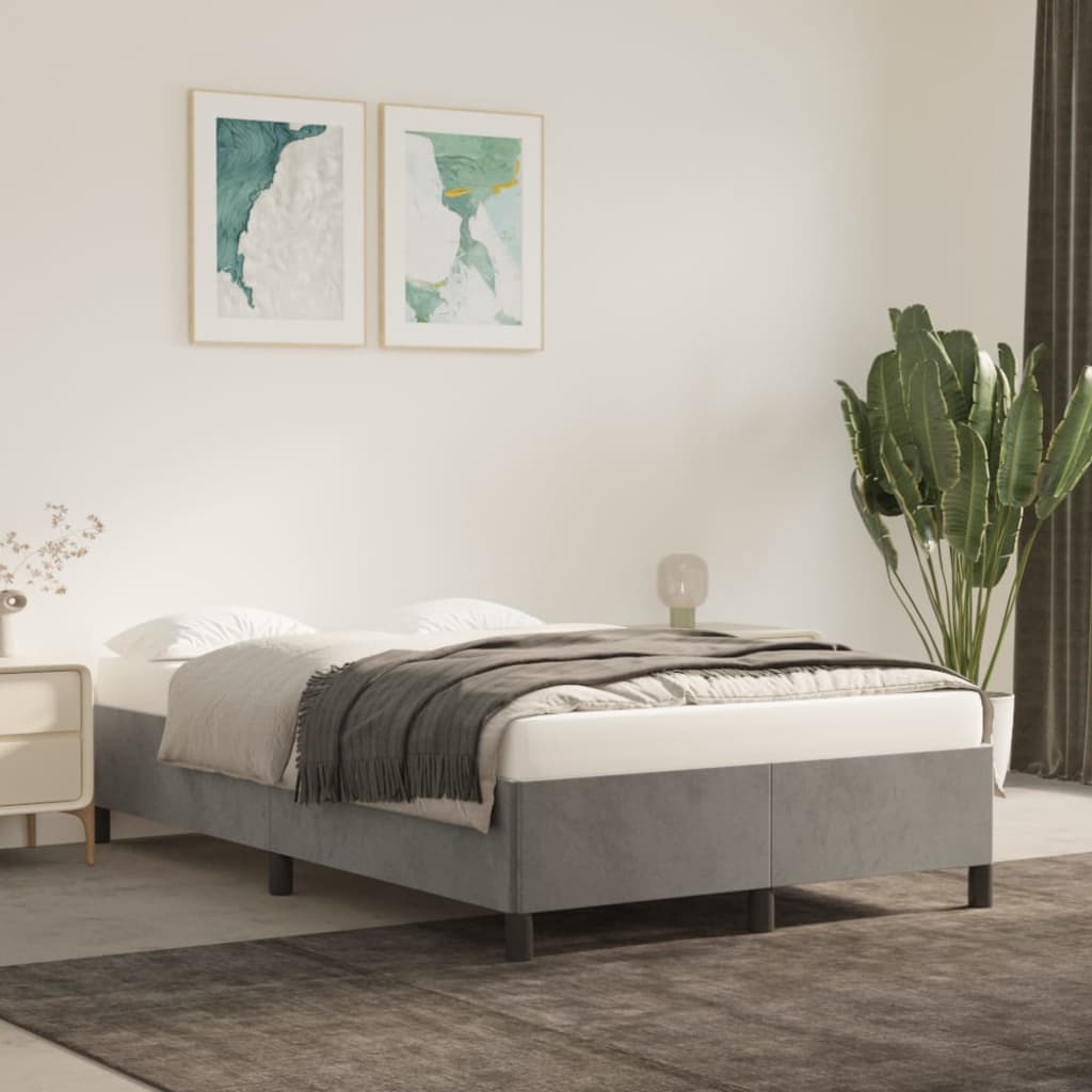 Giroletto senza Materasso Grigio Chiaro 120x200 cm Velluto