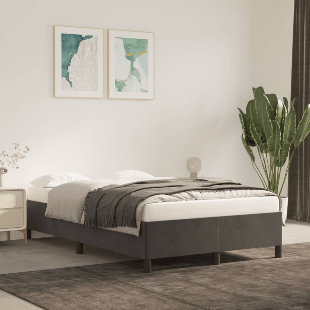 Giroletto senza Materasso Grigio Scuro 120x200 cm Velluto