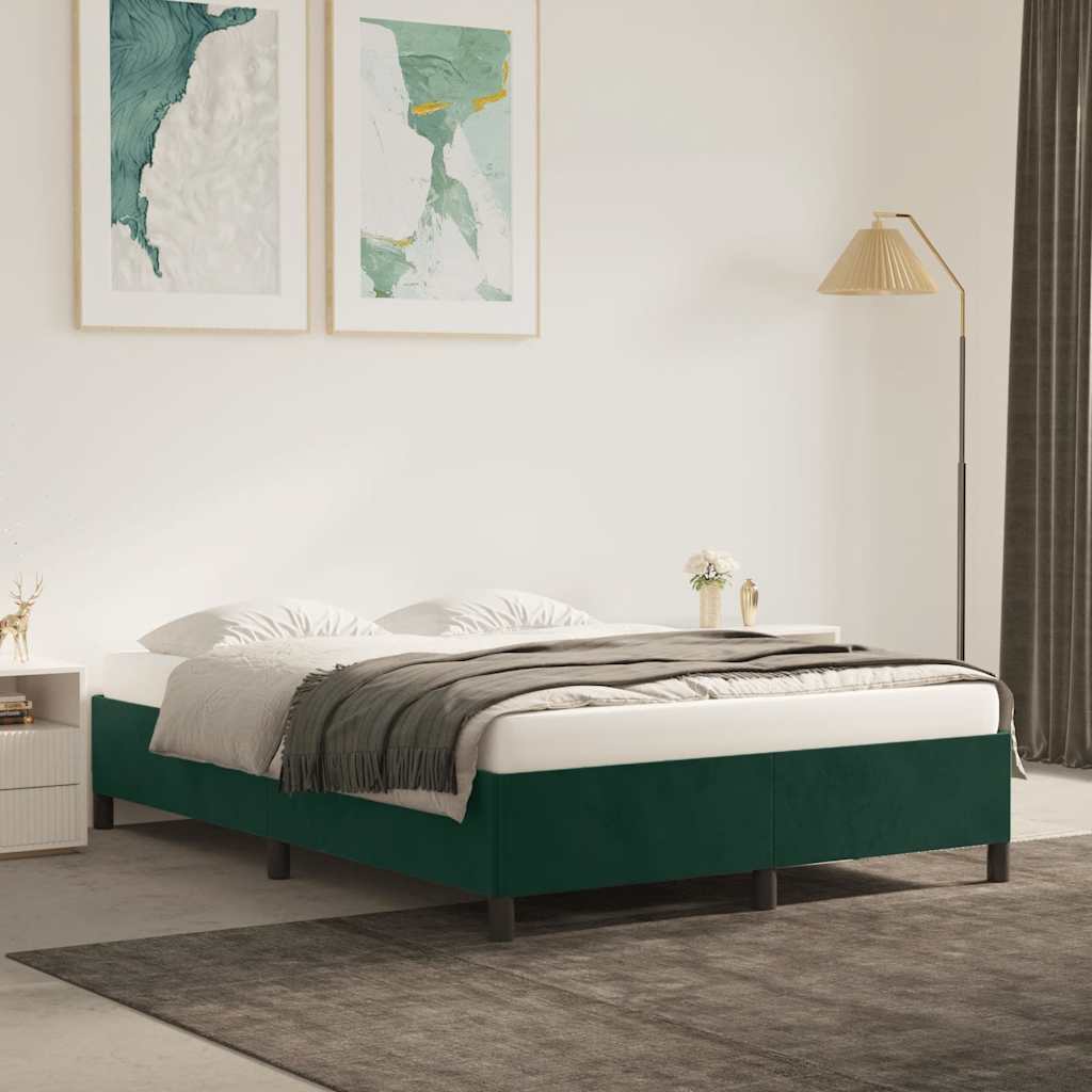 Giroletto senza Materasso Verde Scuro 140x200 cm in Velluto