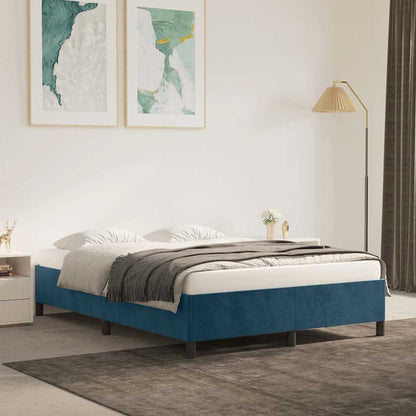 Giroletto senza Materasso Blu Scuro 140x200 cm Velluto