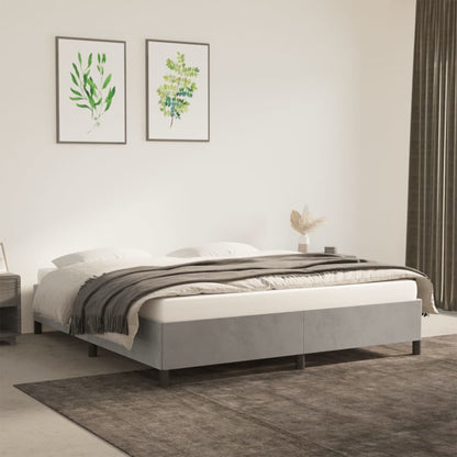 Giroletto senza Materasso Grigio Chiaro 160x200 cm Velluto