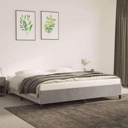Giroletto senza Materasso Grigio Chiaro 200x200 cm Velluto