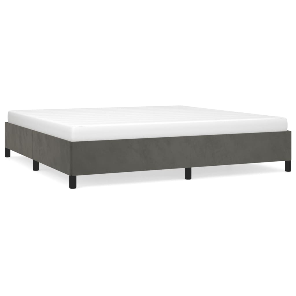 Giroletto senza Materasso Grigio Scuro 200x200 cm Velluto