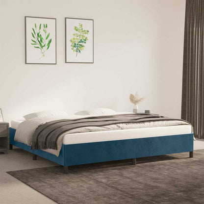 Giroletto senza Materasso Blu Scuro 200x200 cm in Velluto