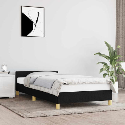 Giroletto con Testiera senza Materasso Nero 90x190 cm Tessuto