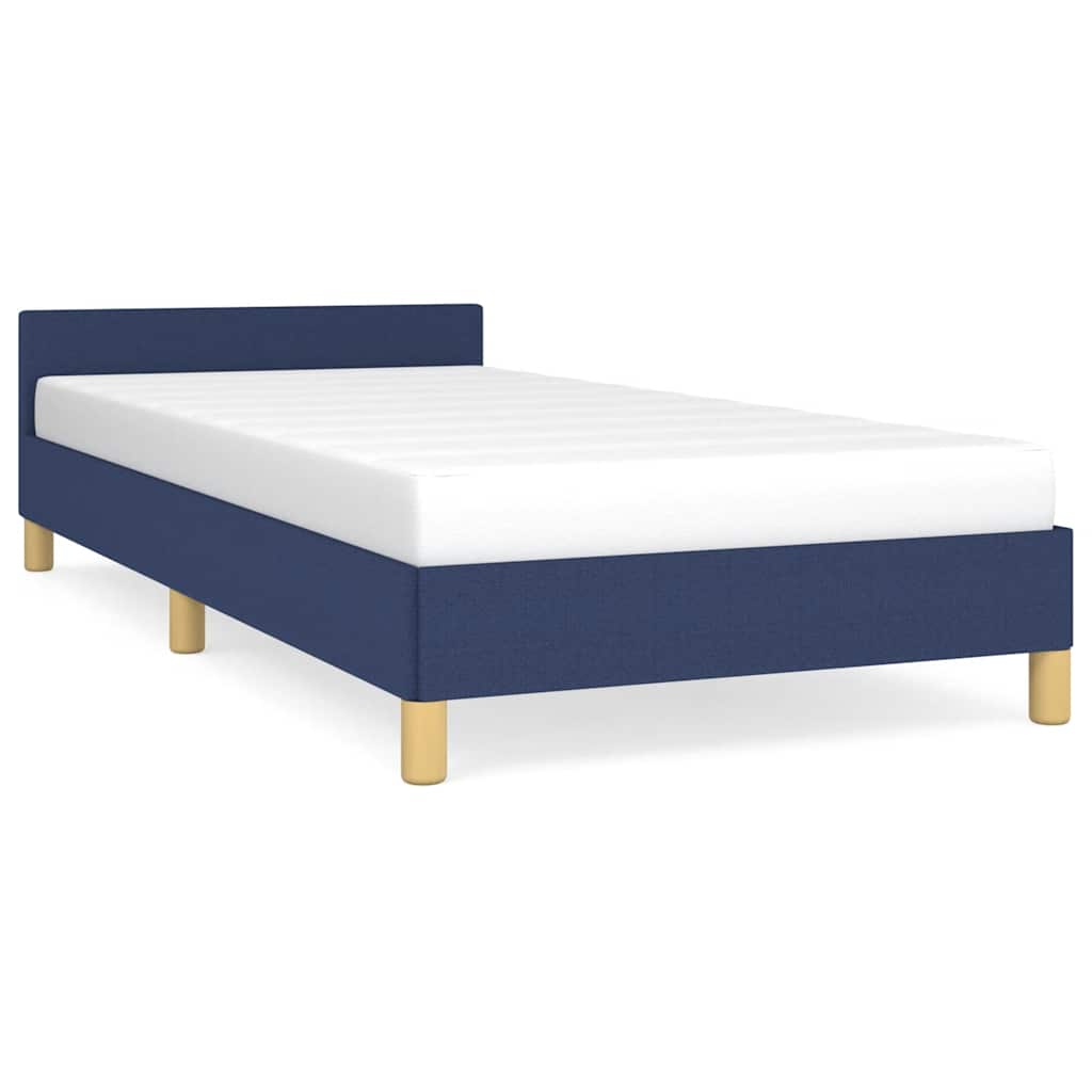 Giroletto con Testiera senza Materasso Blu 90x190 cm Tessuto