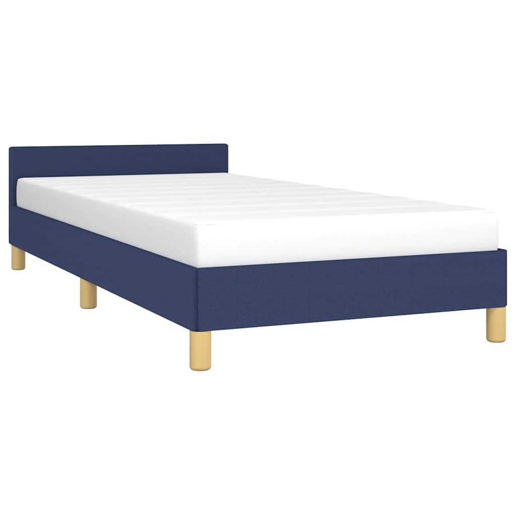 Giroletto con Testiera senza Materasso Blu 90x190 cm Tessuto