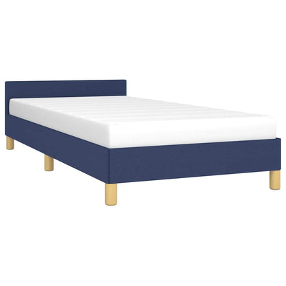 Giroletto con Testiera senza Materasso Blu 90x190 cm Tessuto
