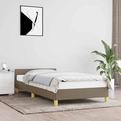 Giroletto con Testiera senza Materasso Tortora 90x200cm Tessuto