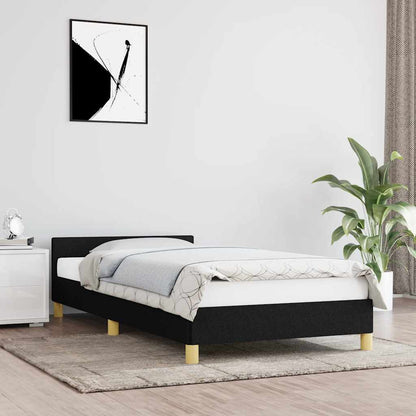 Giroletto senza Materasso Nero 100x200 cm in Tessuto