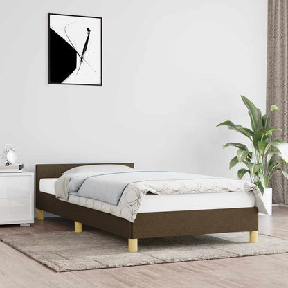 Giroletto senza Materasso Marrone Scuro 100x200 cm Tessuto