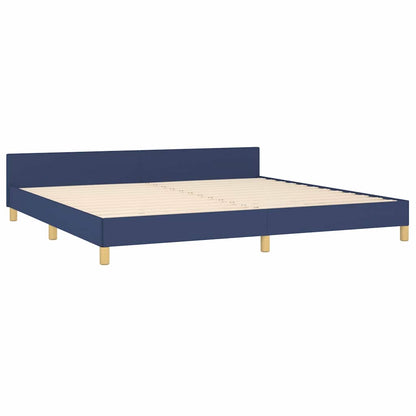 Giroletto con Testiera senza Materasso Blu 200x200 cm Tessuto