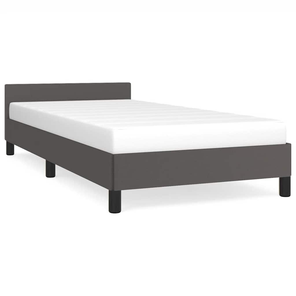 Giroletto con Testiera senza Materasso Grigio 90x190 cm