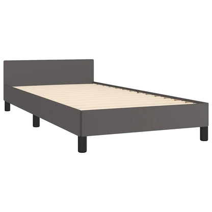 Giroletto con Testiera senza Materasso Grigio 90x190 cm
