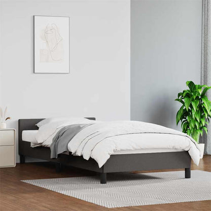 Giroletto con Testiera senza Materasso Grigio 90x190 cm