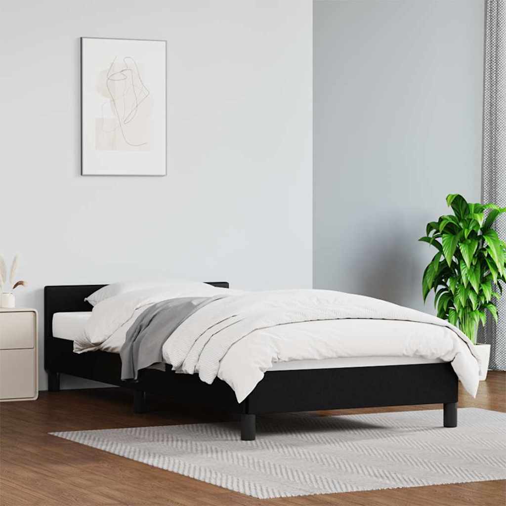 Giroletto con Testiera senza Materasso Nero 90x200 cm