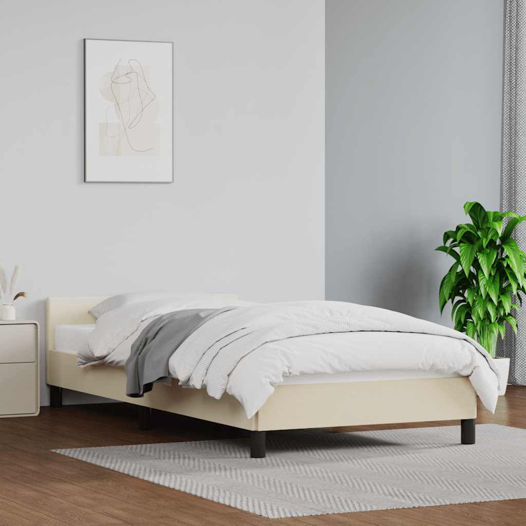 Giroletto con Testiera senza Materasso Crema 90x200 cm