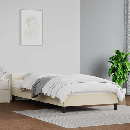 Giroletto con Testiera senza Materasso Crema 90x200 cm