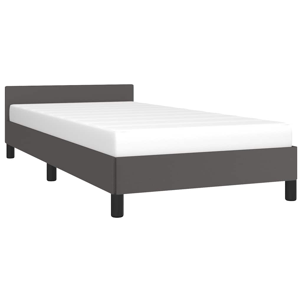 Giroletto con Testiera senza Materasso Grigio 90x200 cm