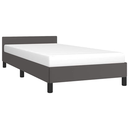 Giroletto con Testiera senza Materasso Grigio 90x200 cm