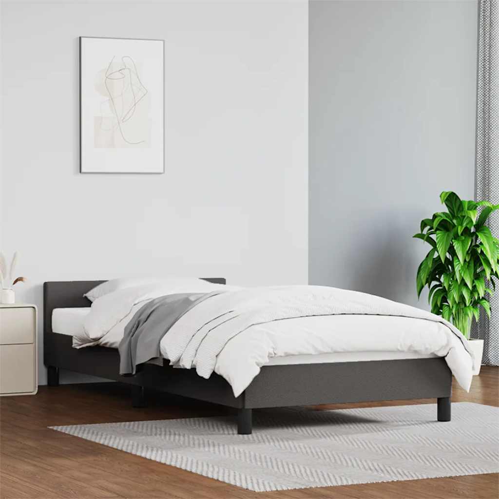 Giroletto con Testiera senza Materasso Grigio 90x200 cm