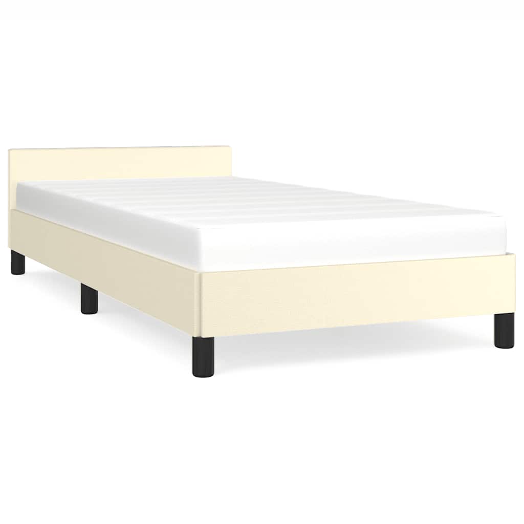 Giroletto con Testiera senza Materasso Crema 100x200 cm