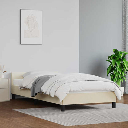 Giroletto con Testiera senza Materasso Crema 100x200 cm
